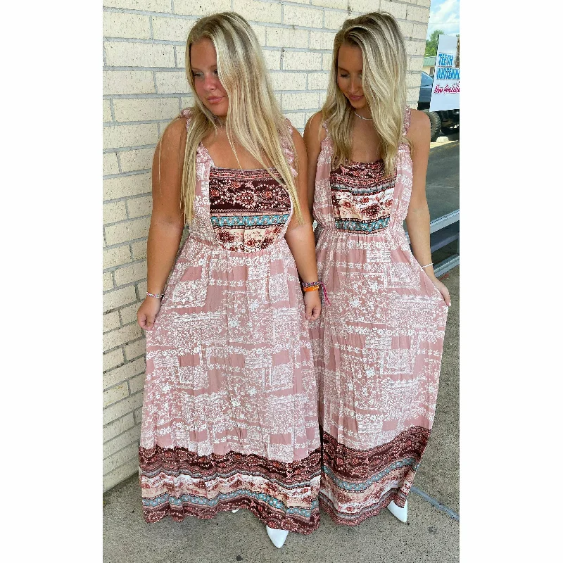 Laylee Bohemian Print Maxi Dress (Regulat & Plus sizes) Classic Black Maxi Dress