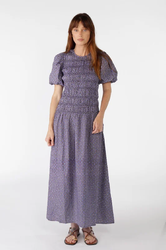 Cowgirl Surfer Aava Shirred Dress Navy