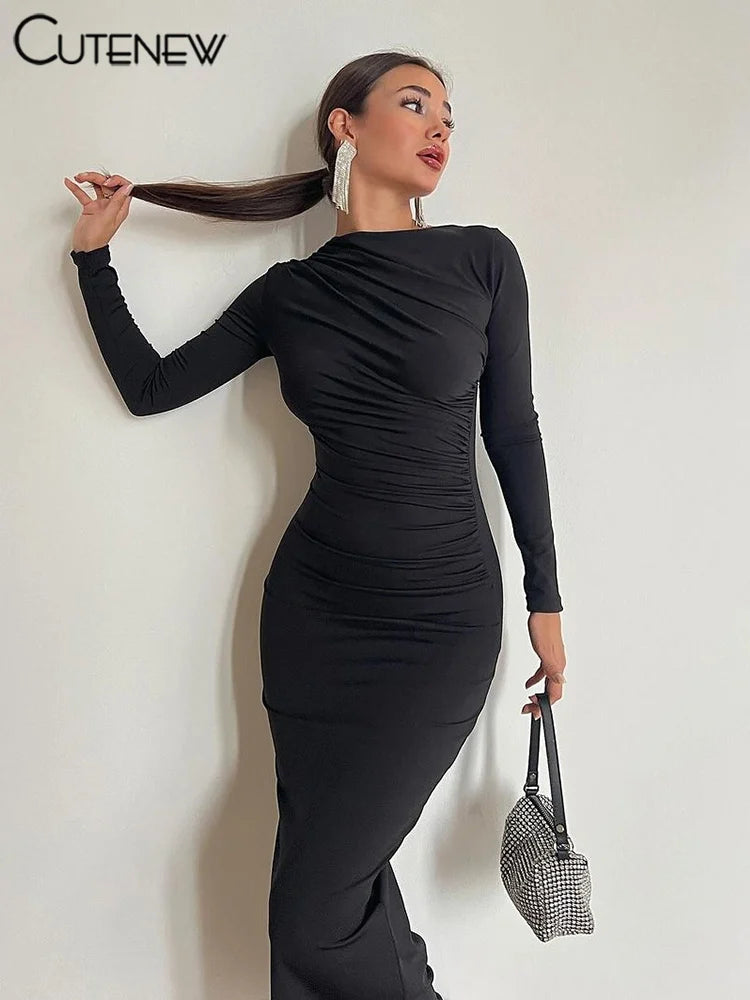 Cutenew Women's Elegant Solid O-neck Patchwork Maxi Dress Full Long Sleeves Body-shaping Robe Lady Evening Attirewear Vestidos Trendy Floral Print Maxi Dress Cutenew Women's Elegant Solid O-neck Patchwork Maxi Dress Full Long Sleeves Body-shaping Robe Lady Evening Attirewear Vestidos Trendy Floral Print Maxi Dress
