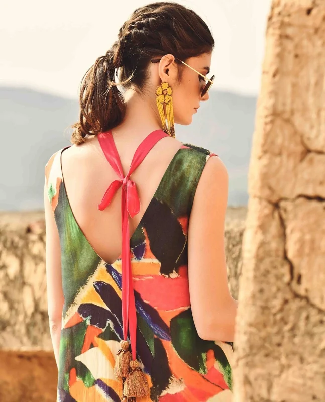 Flared Maxi Dress Trendy Satin Maxi Dress