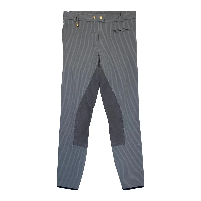 Golden Dress Suede Full Seat Breeches in Grey Pinstripe - Women's 26R