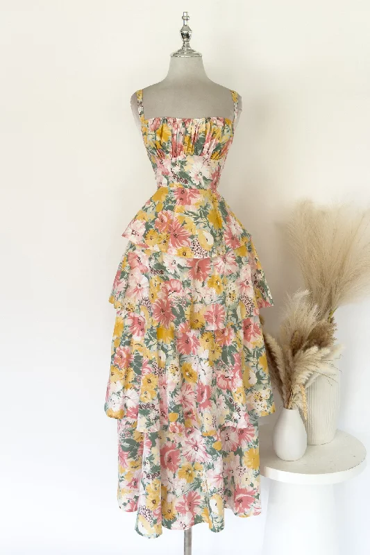 Greta Floral Maxi Dress Cozy Spaghetti Strap Maxi Dress