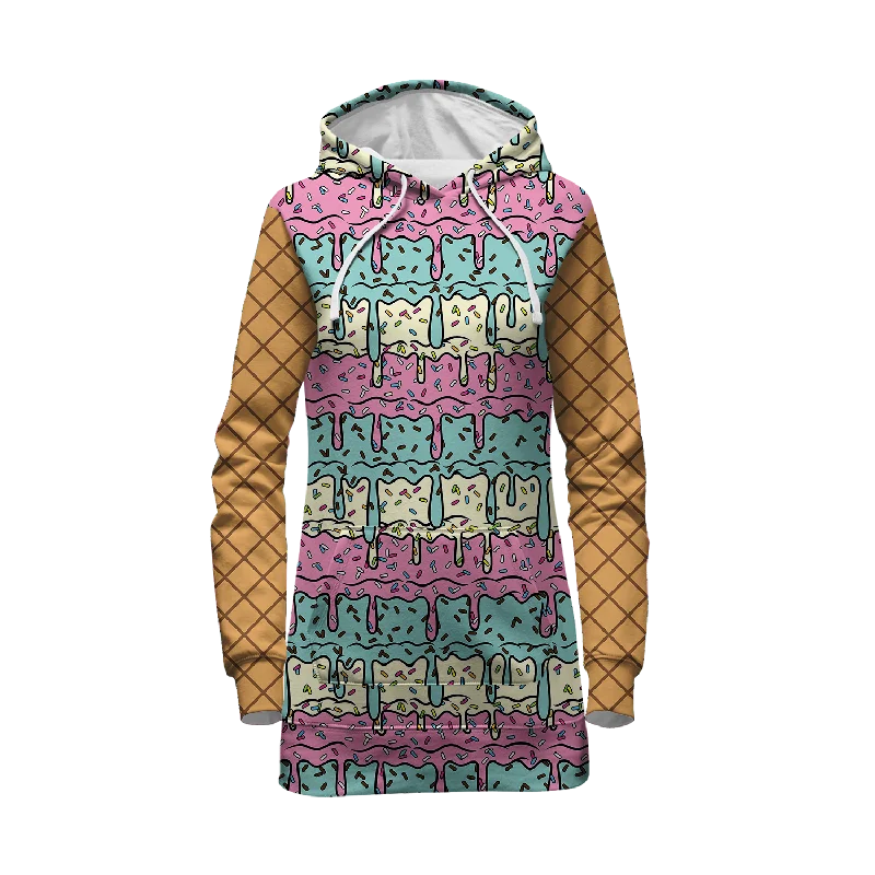 Ice Cream Drip Hoodie Dress