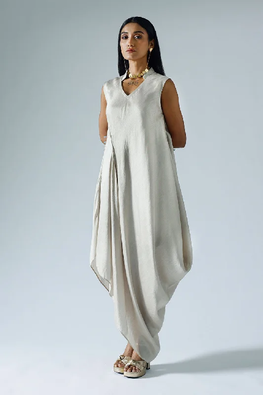 Grey Draped Dress