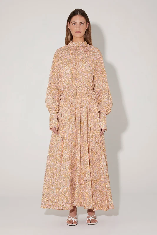 Lu-Ann Maxi Dress Paisley Parfait Trendy Maxi Dress with Bow