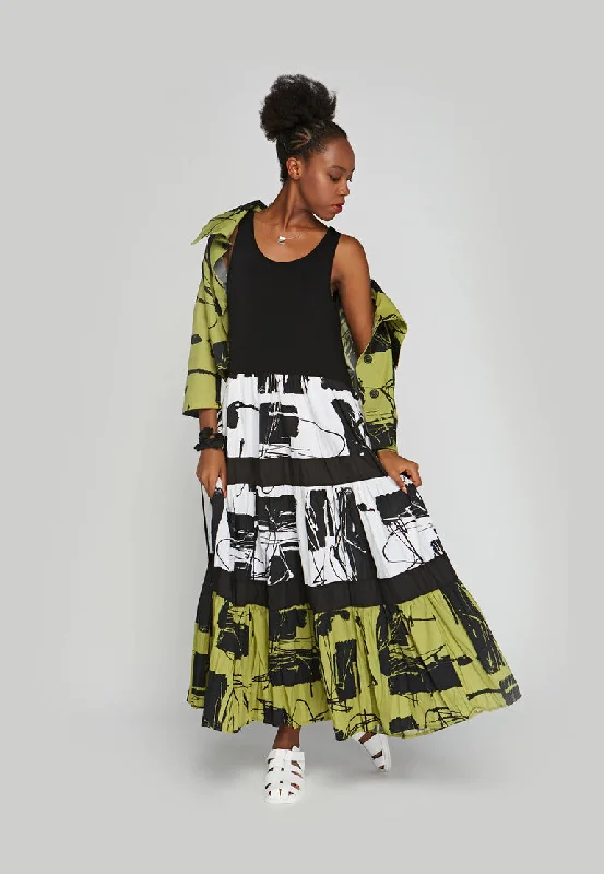 Luukka Nocturne Printed Maxi dress Trendy Maxi Dress with Bow