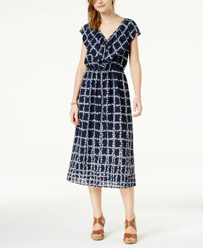 Maison Jules Printed Flounce Maxi Dress Comfortable Casual Maxi Dress