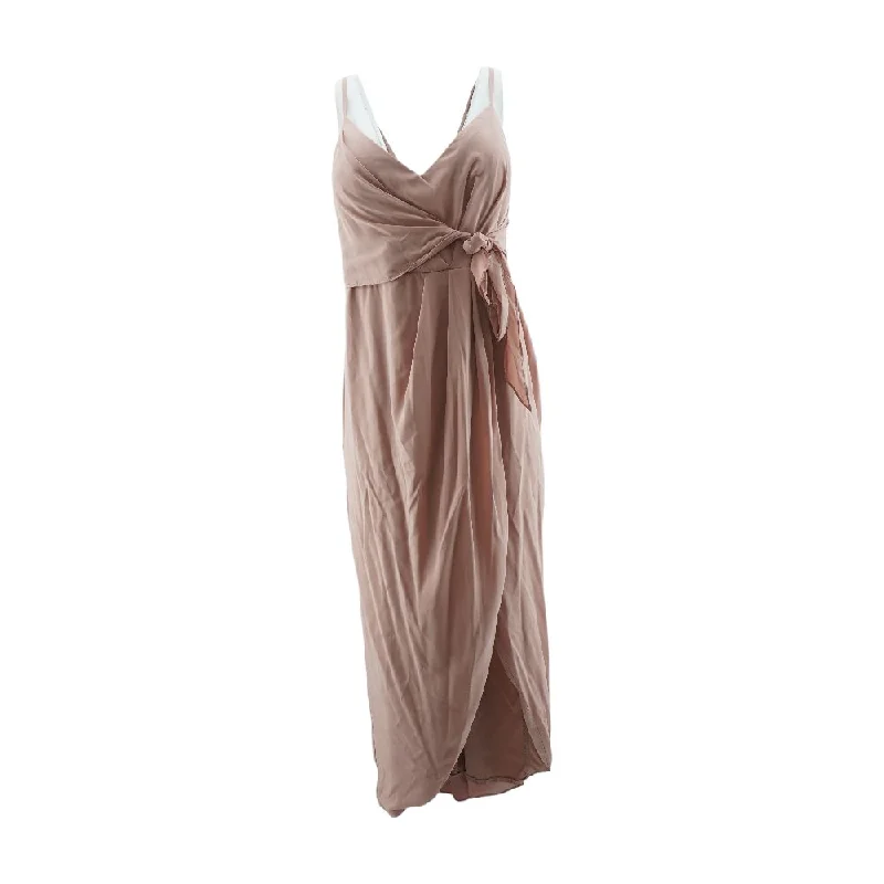 Mauve Solid Maxi Dress Fashionable Sleeveless Maxi Dress