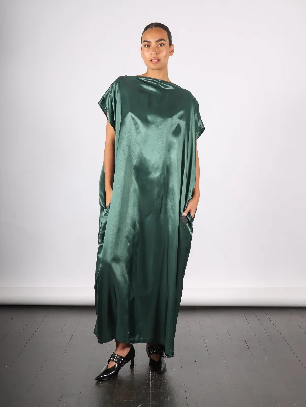Maxi Dress in Green by MM6 Maison Margiela Fashionable Open-Back Maxi Dress