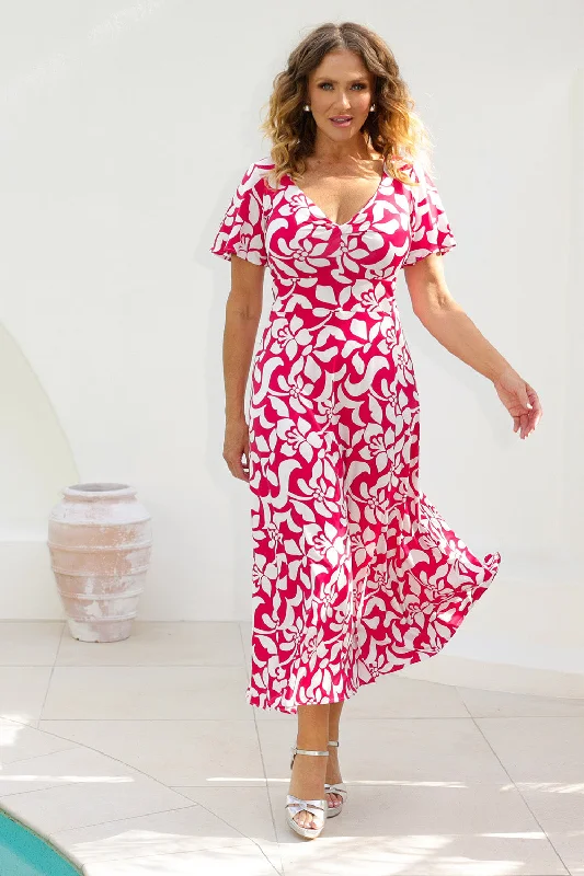Mica Maxi Dress in Cherry Charm Classic V-Neck Maxi Dress