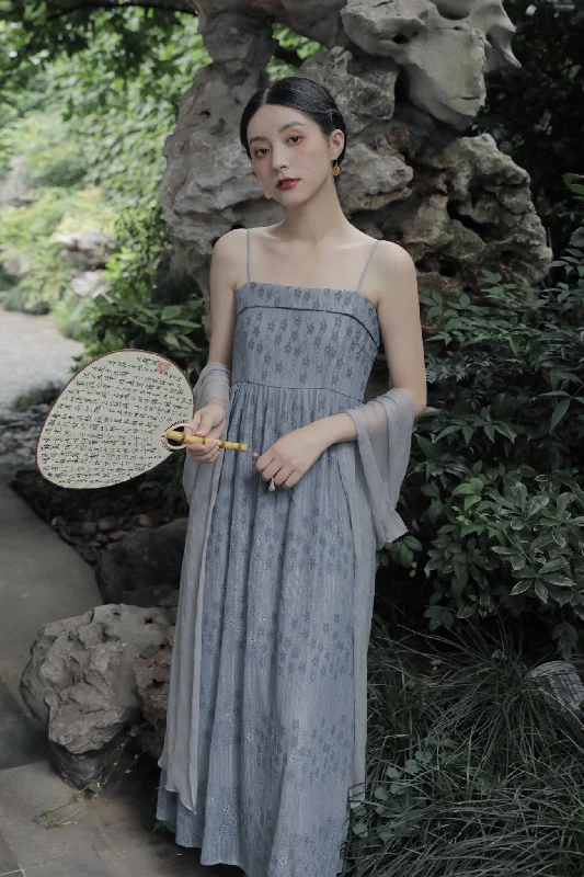 Molifusu | Delphinium Streamer Maxi Dress Fashionable Chiffon Tiered Maxi Dress