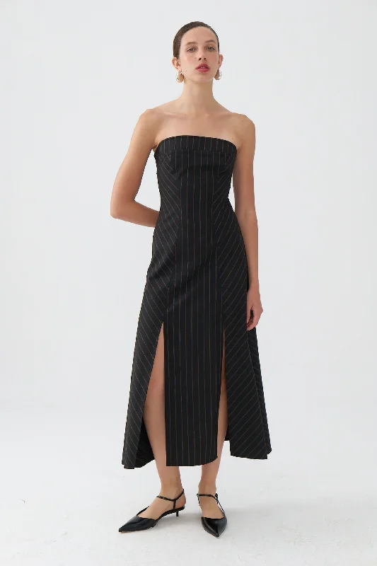 Strapless Maxi Dress Stylish V-Neck Maxi Dress