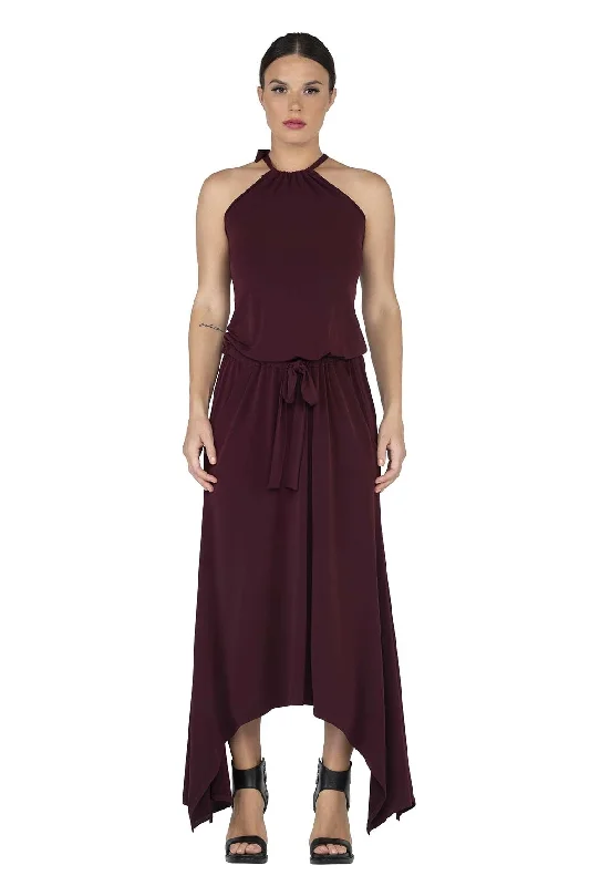Necktie Pocket Long Dress