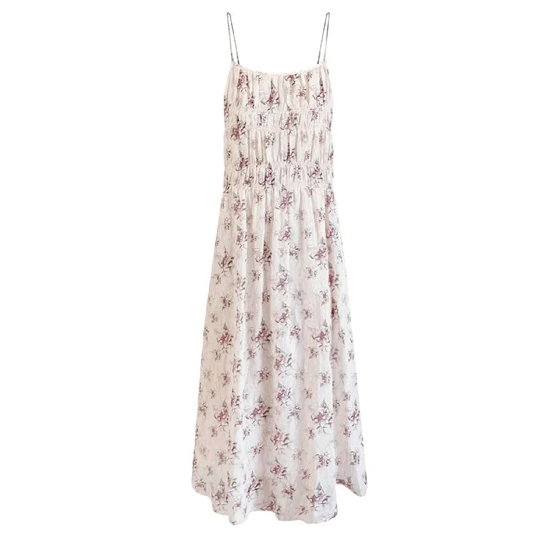 Cecilia Open-Back Ramie Dress | Pink