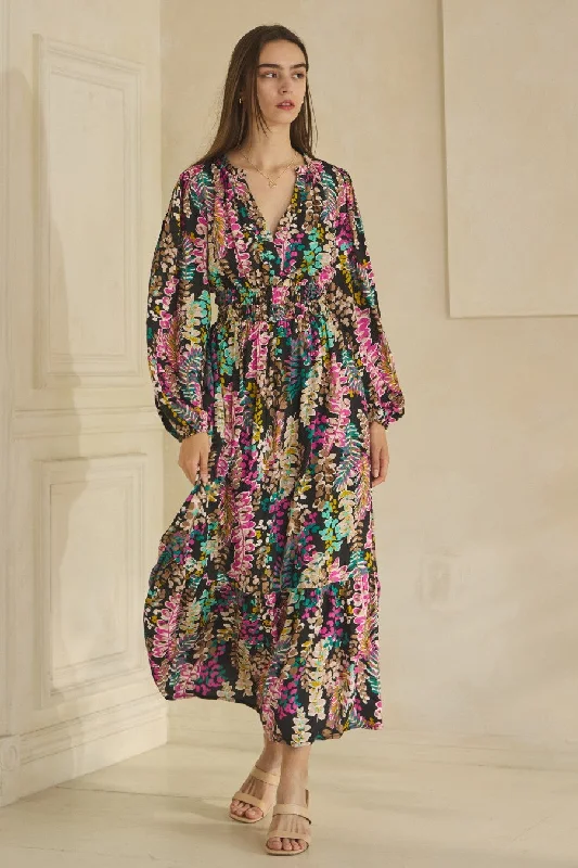 Oddi Colorful Floral Print Long Sleeve Maxi Dress - Curvy Size Trendy Short Sleeve Maxi Dress Oddi Colorful Floral Print Long Sleeve Maxi Dress - Curvy Size Trendy Short Sleeve Maxi Dress