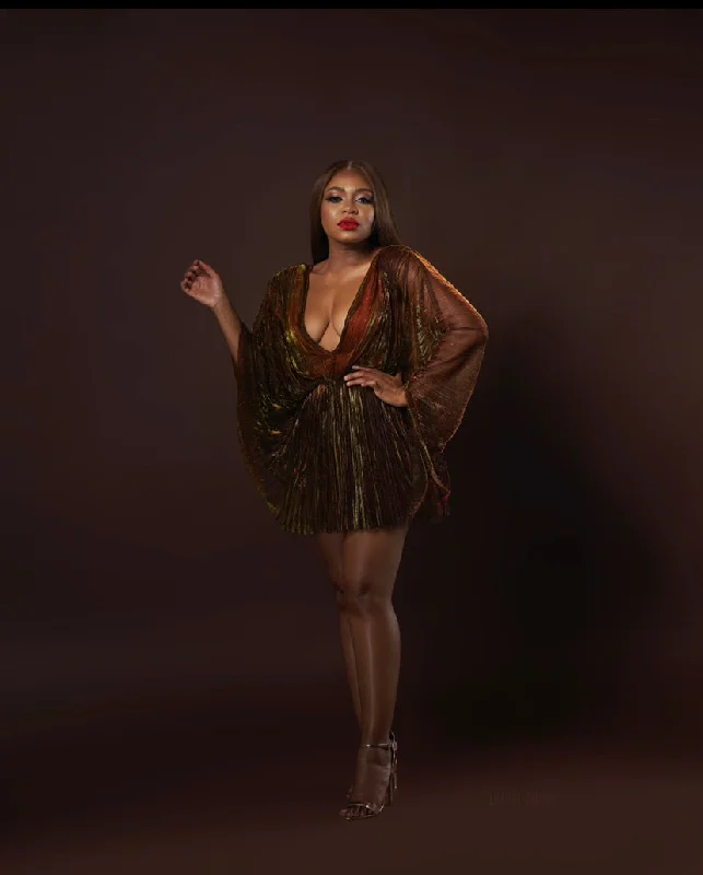Oyemwen Holiday Collection Dress Red/Gold