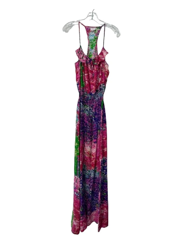 Parker Size Large Pink, Green & Purple Silk Spaghetti Strap Maxi Dress Chic Sleeveless Maxi Dress Parker Size Large Pink, Green & Purple Silk Spaghetti Strap Maxi Dress Chic Sleeveless Maxi Dress