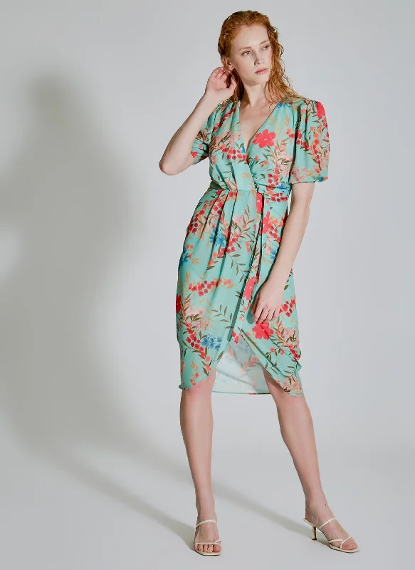 Patterned Double Breasted Dress