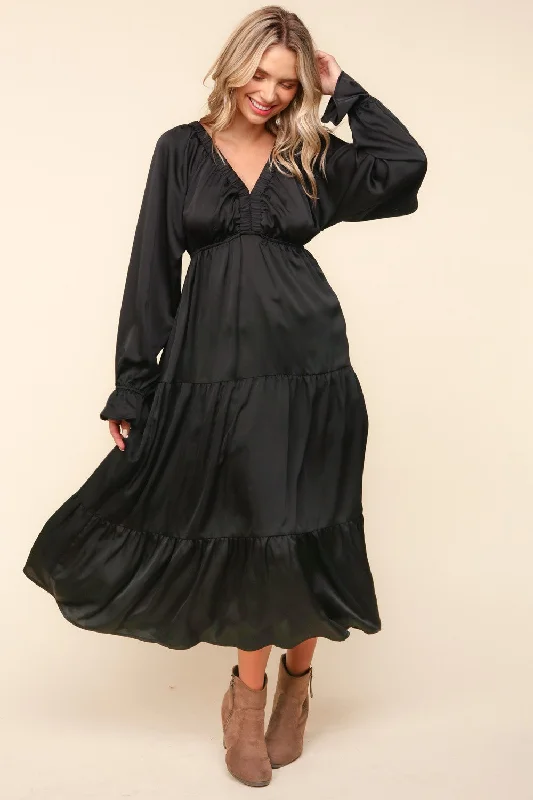 Plus Satin Babydoll Elastic Bubble Long Sleeve Tiered Maxi Dress Fashionable Sleeveless Maxi Dress Plus Satin Babydoll Elastic Bubble Long Sleeve Tiered Maxi Dress Fashionable Sleeveless Maxi Dress