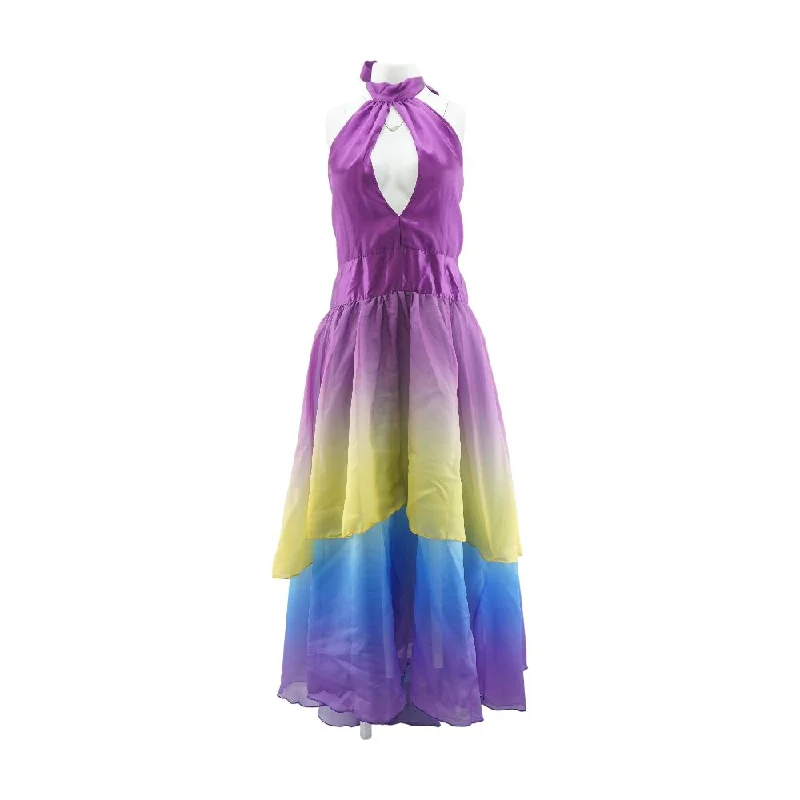 Purple Tie Dye Maxi Dress Elegant Maxi Dress with Slit