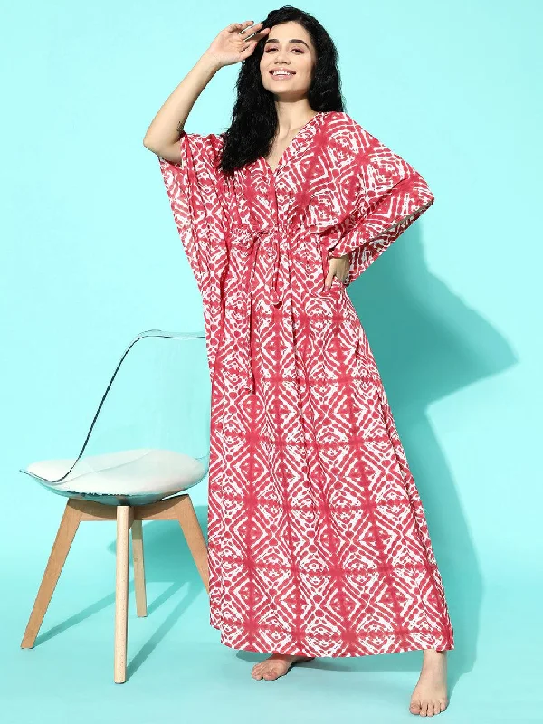 Red Printed Cotton Nightdress