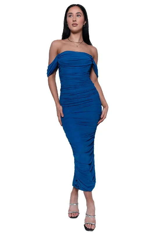 Regan Maxi Dress - Cobalt Blue Stylish Button-Up Maxi Dress