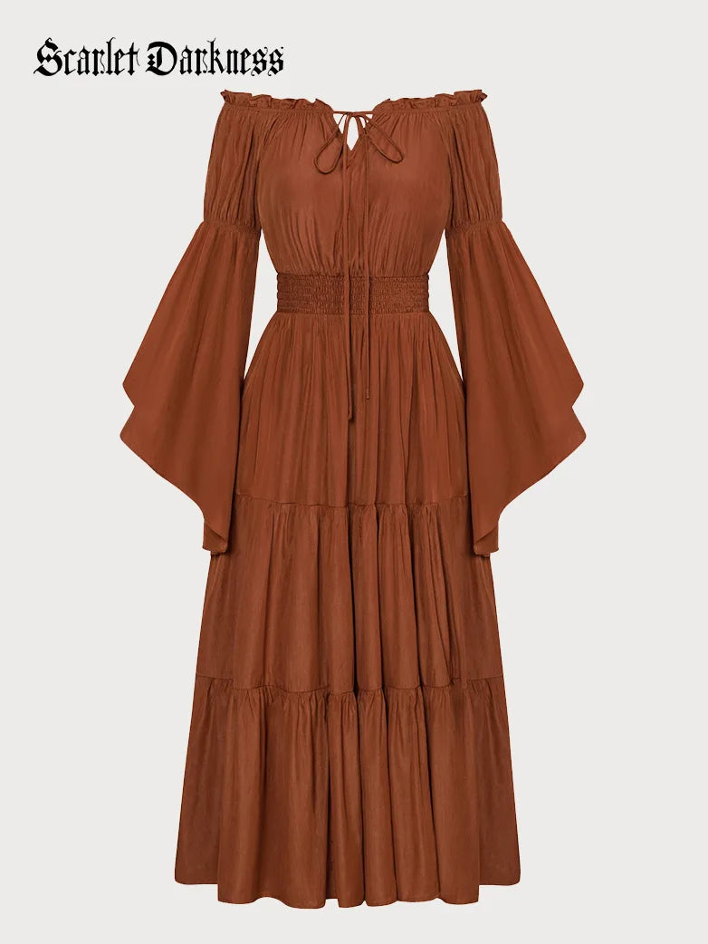 Women Tiered Maxi Dress Off-Shoulder Pocket Dress Comfortable Plunging Neckline Maxi Dress Women Tiered Maxi Dress Off-Shoulder Pocket Dress Comfortable Plunging Neckline Maxi Dress