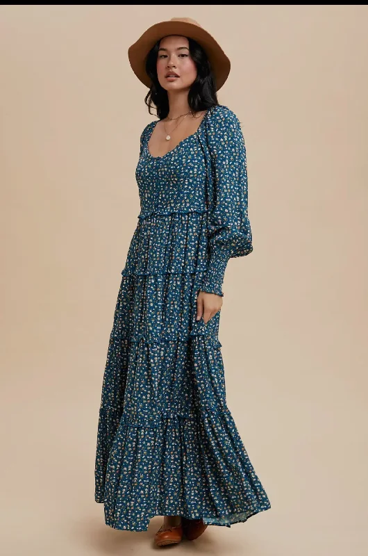 Sweetheart Floral Maxi Dress Stylish Button-Up Maxi Dress