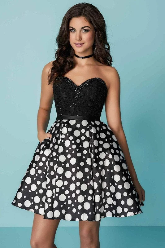 Tiffany Homecoming - 27160SC Strapless Printed A-Line Dress