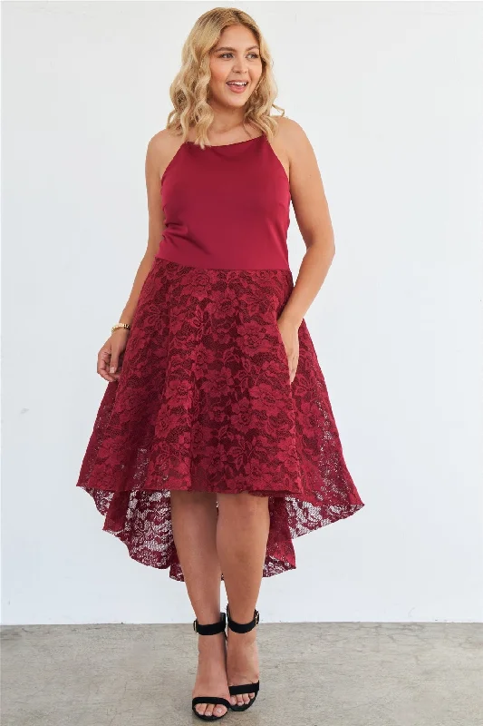Plus Size Cabernet Square Neckline Hi-low Floral Lace Maxi Dress Classic V-Neck Maxi Dress Plus Size Cabernet Square Neckline Hi-low Floral Lace Maxi Dress Classic V-Neck Maxi Dress