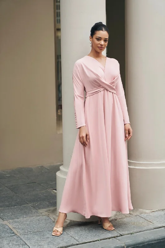 Tuscany Maxi Dress - Mauve Cozy Maxi Dress with Slit