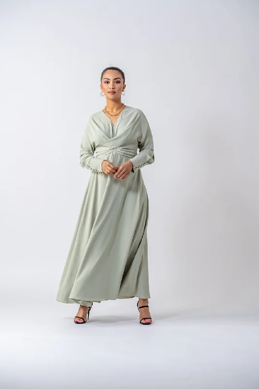 Tuscany Maxi Dress - Sage Green Trendy Floral Print Maxi Dress