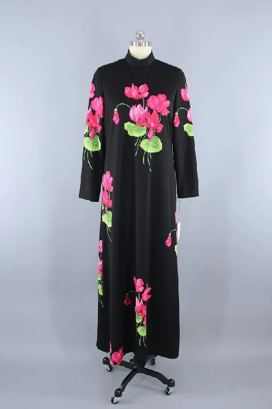 Vintage Teal Traina Floral Print Maxi Dress Fashionable Printed Maxi Dress