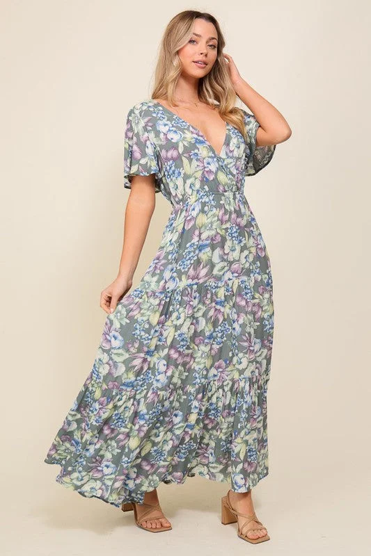 Where Flowers Bloom Maxi Dress Elegant Floral Maxi Dress