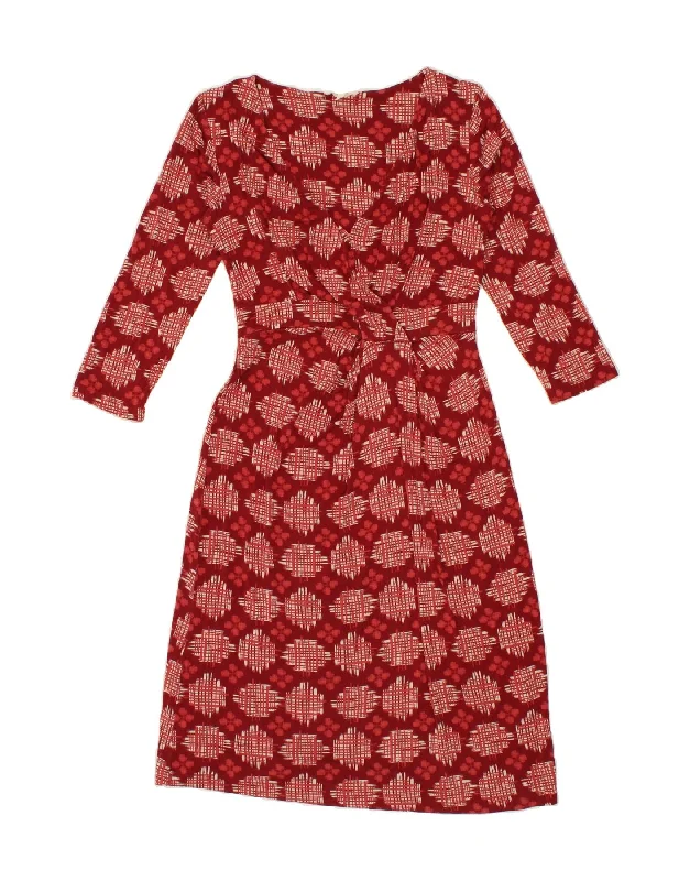 WHITE STUFF Womens 3/4 Sleeve A-Line Dress UK 10 Small Red Geometric