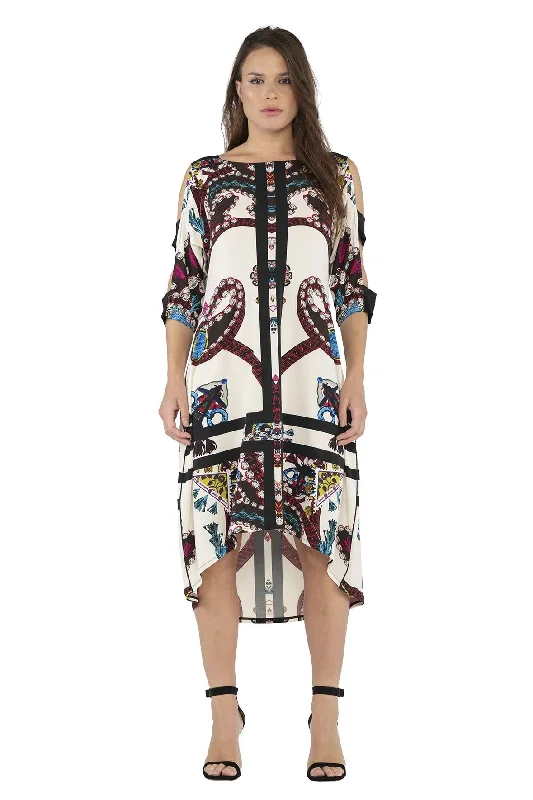 Wide Banded SLV Long Dress
