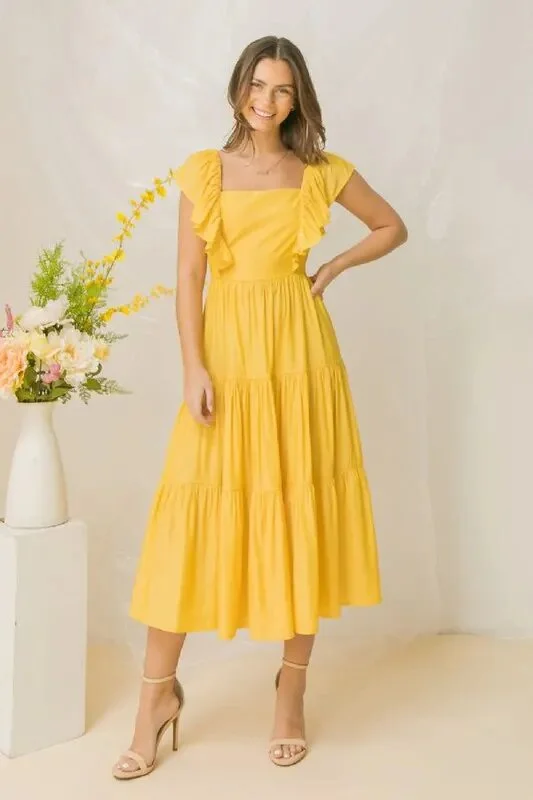 Yellow Maxi Dress - Bella Chic Fashion Boutique Classic A-Line Maxi Dress