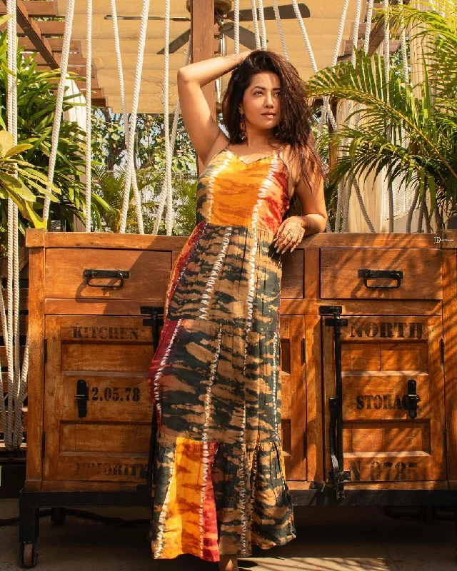Mustard Tie And Dye Dress