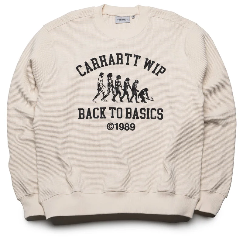 Carhartt WIP Main Basics Sweatshirt - Natural/Black Hoodie with Earth Tones Natural Calm