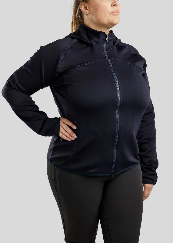 CURVE Liza Hoodie - Navy Hoodie with Sequins Glamorous Eye-catching