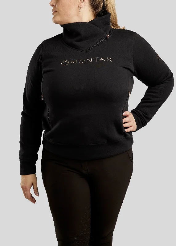 CURVE Naja Sweatshirt - Black Hoodie with Back Slit Movement Comfort