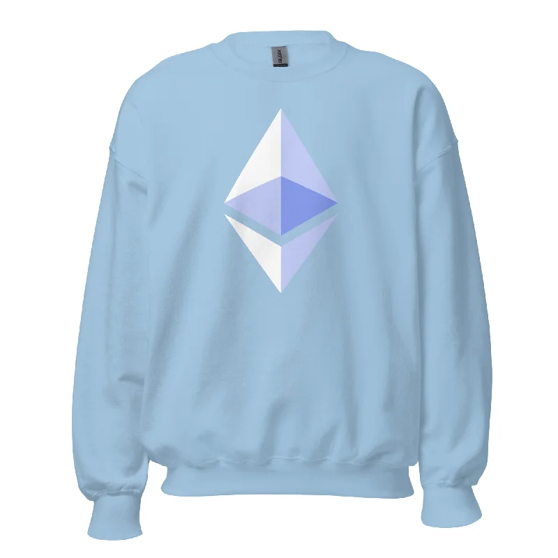 ETH Ethereum Cryptocurrency Symbol Sweatshirt Long Sleeve Pullover Hoodie with Hem Fringe Bohemian Relaxed