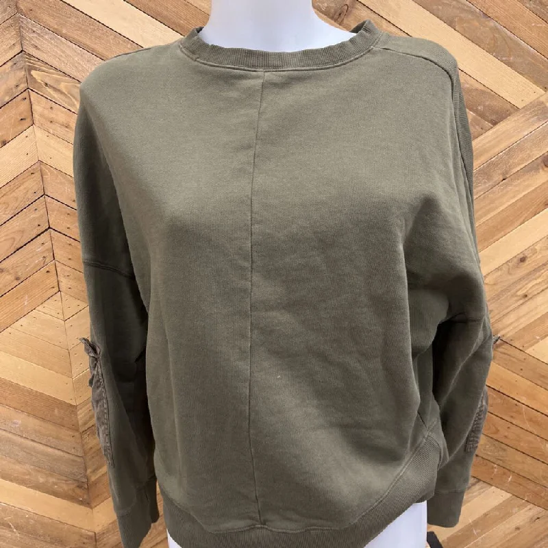 Fabletics - Women's Cropped Sweatshirt - MSRP $85: Green-women-XS Hoodie with High Neck Warm Protective