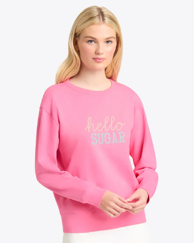 Hello Sugar Sweatshirt Hoodie with Button Classic Timeless