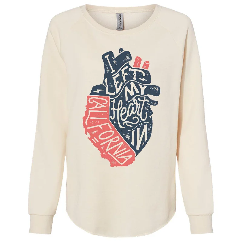 I Left My Heart In California Crewneck Sweatshirt Hoodie with Illustration Artistic Creative