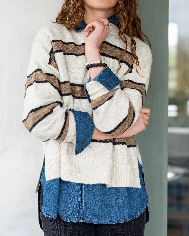 Keeper Crewneck Sweater Ribbed Striped Patterned