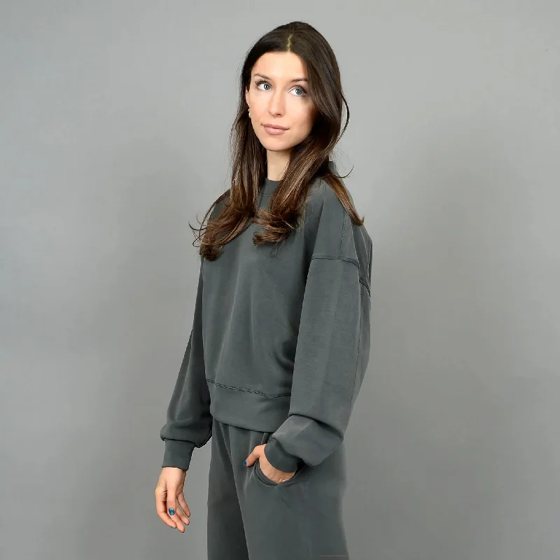 RD Style Lucie Super Soft Modal Sweatshirt Hoodie with Mock Neck Collared Structured