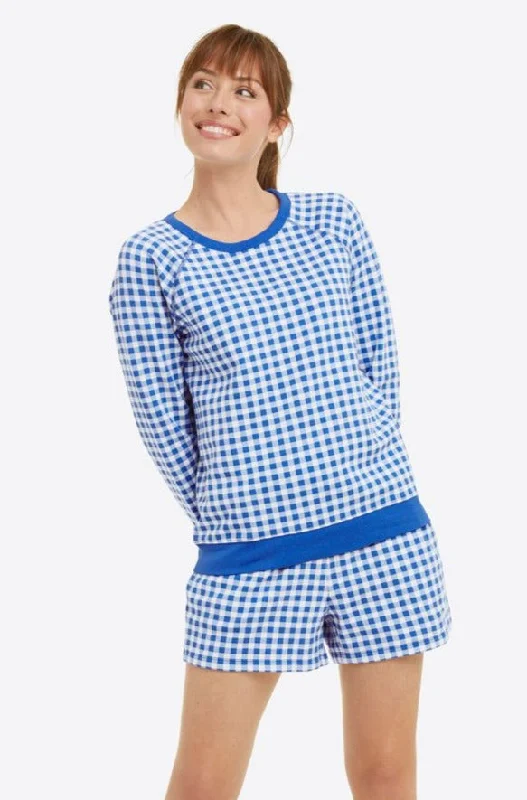 Natalie Sweatshirt in Gingham Hoodie with Neon Bright Vibrant