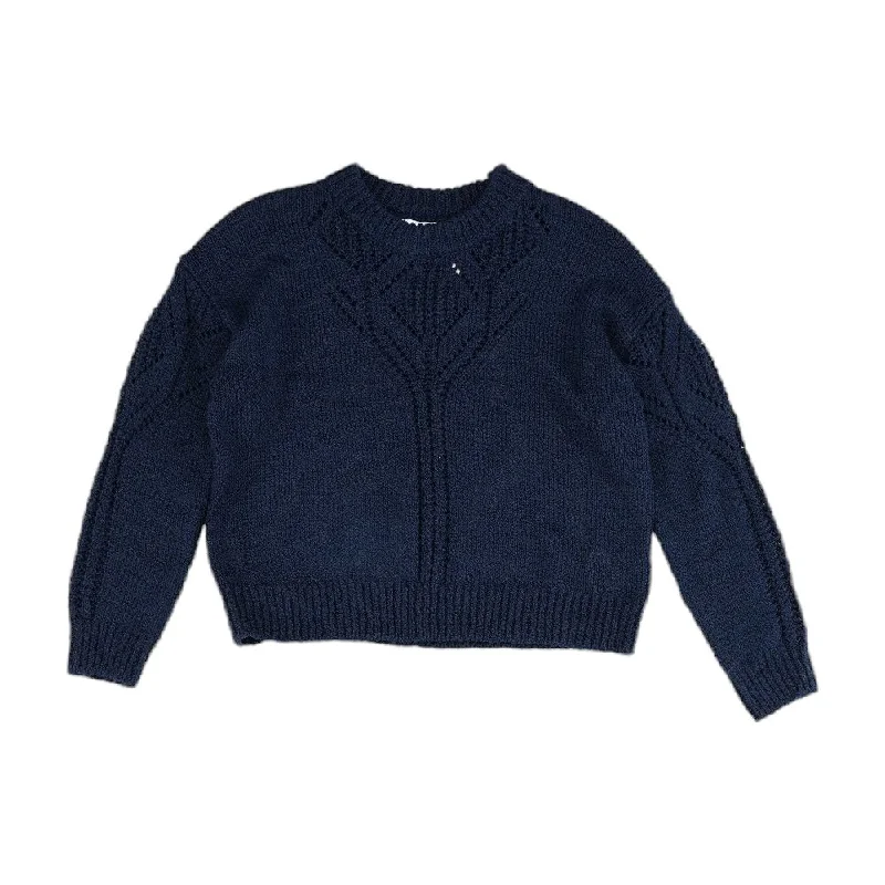 Navy Solid Sweater Modern Contemporary Chic