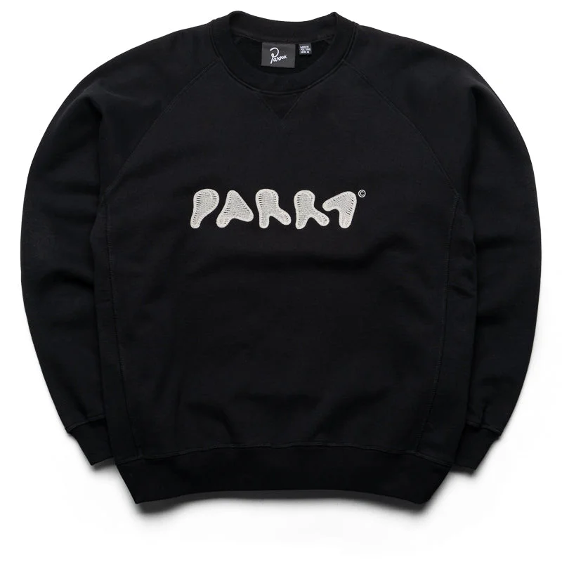 Parra Blob Logo Crewneck Sweatshirt - Washed Black Hoodie Dress Longline Feminine